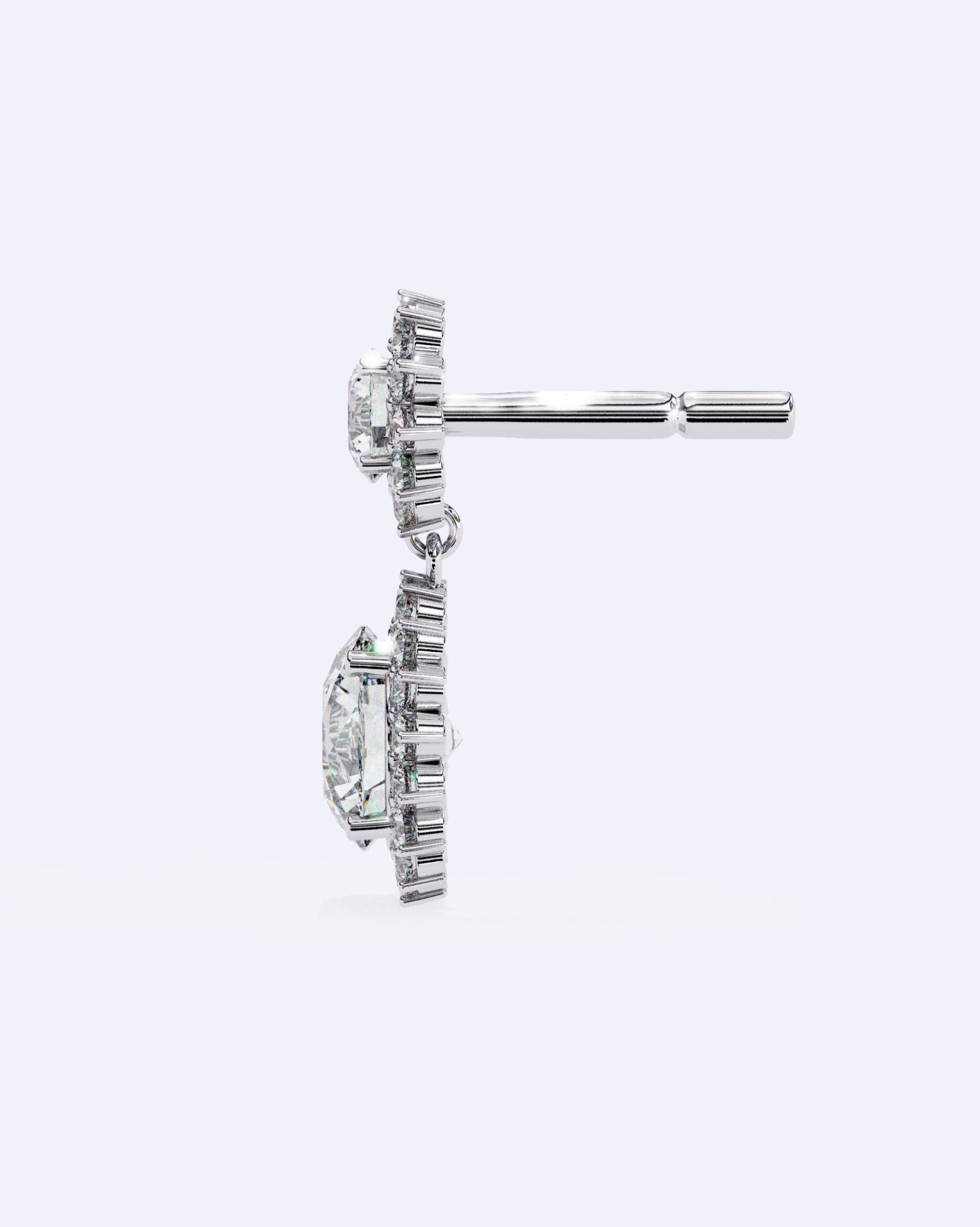 Halo Drop Diamond Earrings