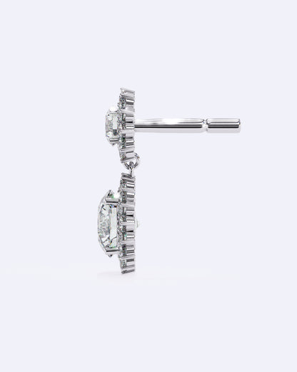 Halo Drop Diamond Earrings