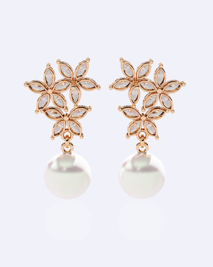 Floral Grace Diamond Drops