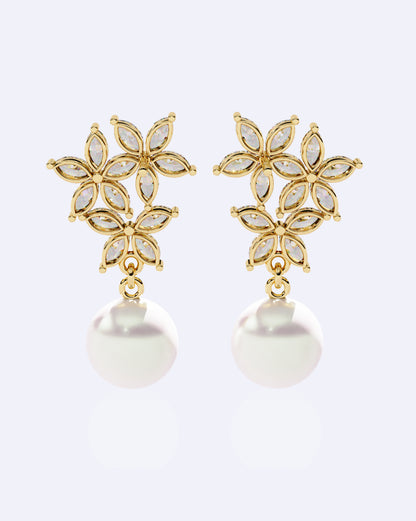 Floral Grace Diamond Drops