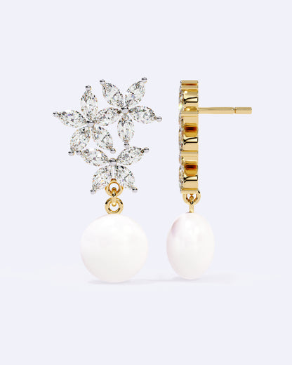 Floral Grace Diamond Drops