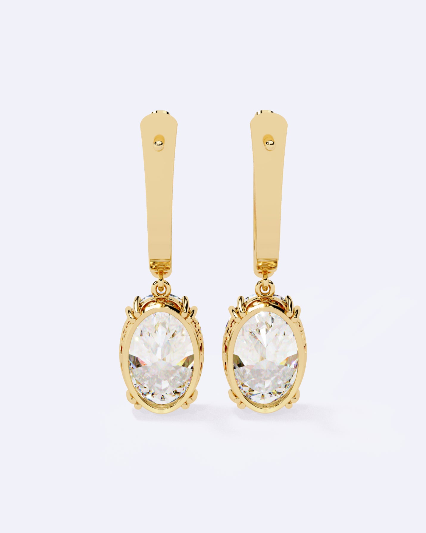 Elegant Single-Stone Hoop Earrings