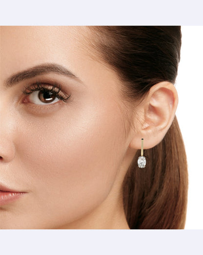 Elegant Single-Stone Hoop Earrings