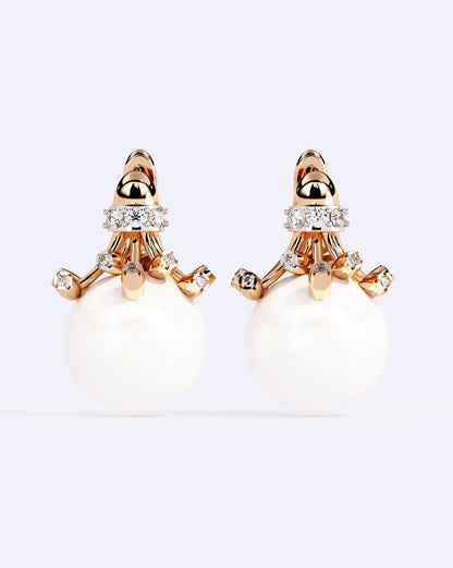 Lustrous Pearl Diamond Drops