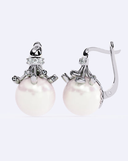 Lustrous Pearl Diamond Drops