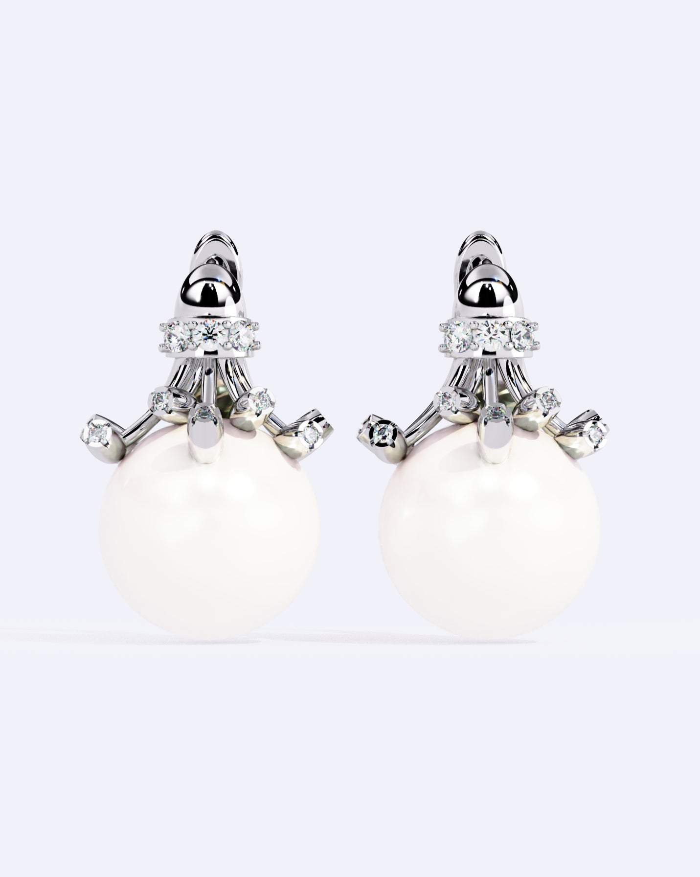 Lustrous Pearl Diamond Drops