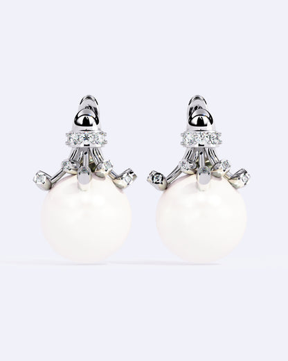 Lustrous Pearl Diamond Drops