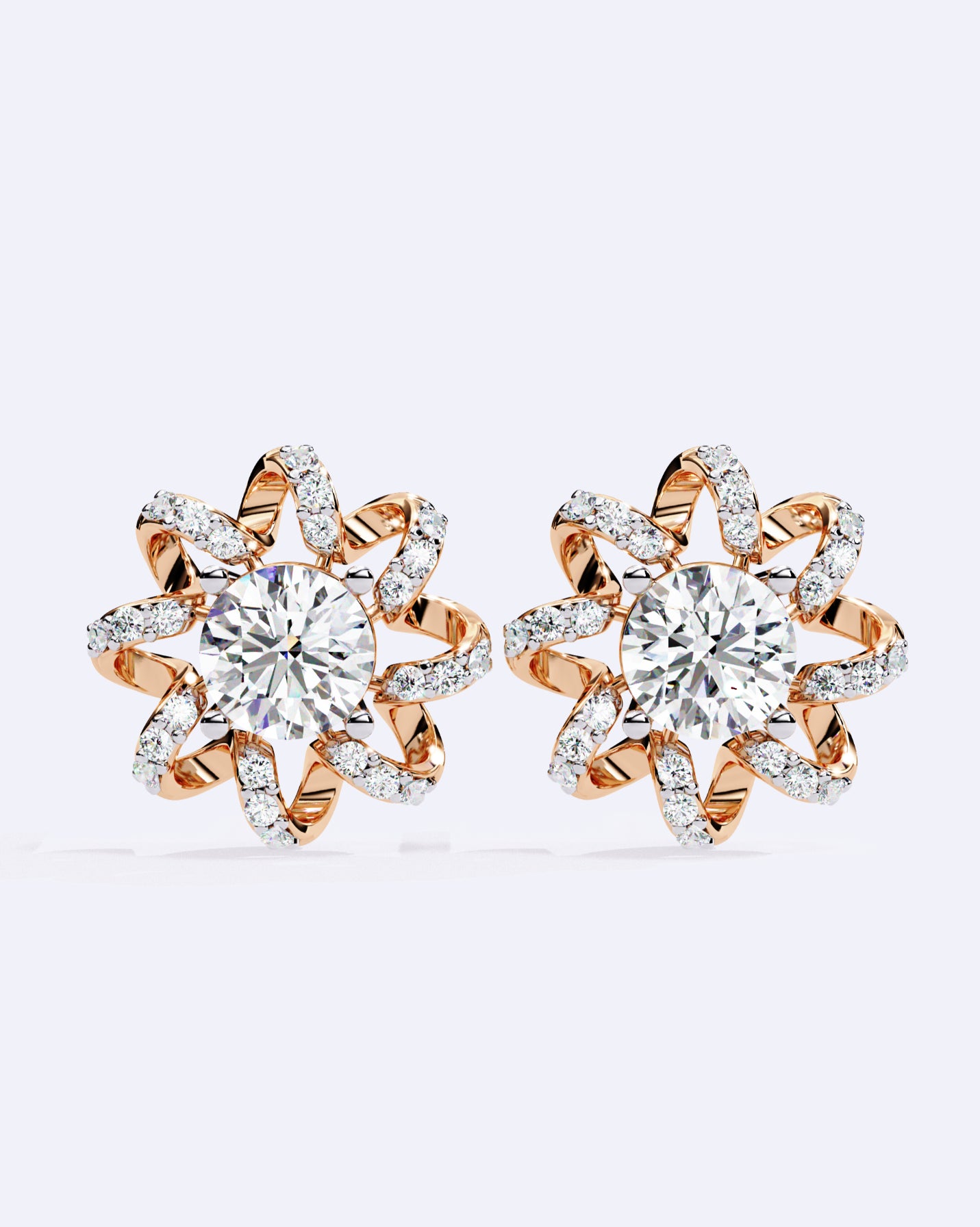 Twisted Star Solitaire Studs