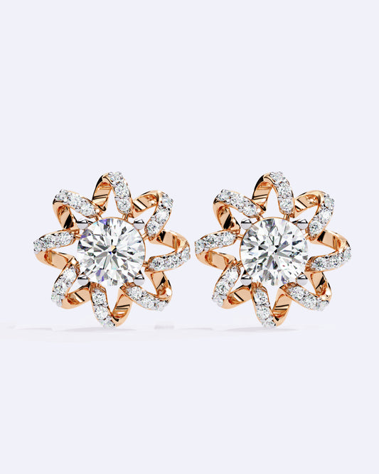 Twisted Star Solitaire Studs