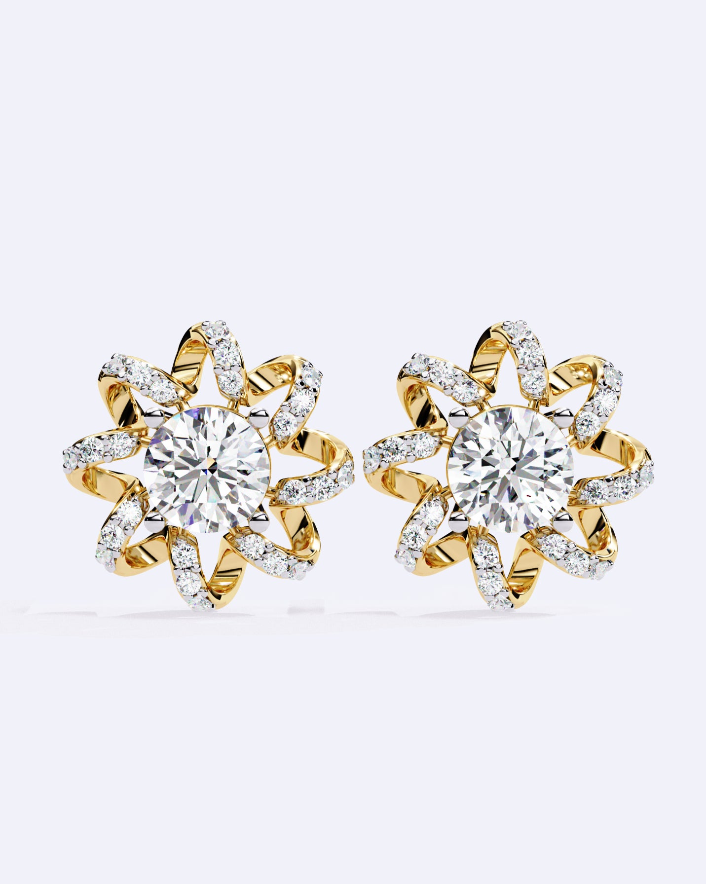 Twisted Star Solitaire Studs