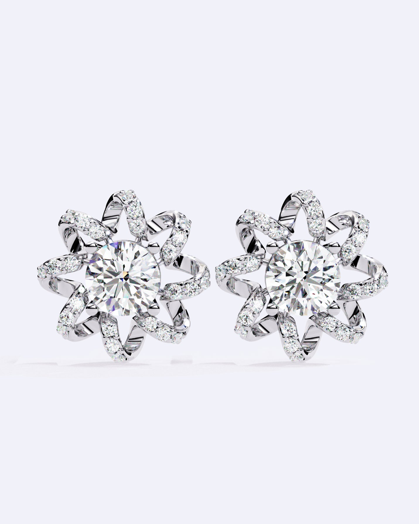 Twisted Star Solitaire Studs