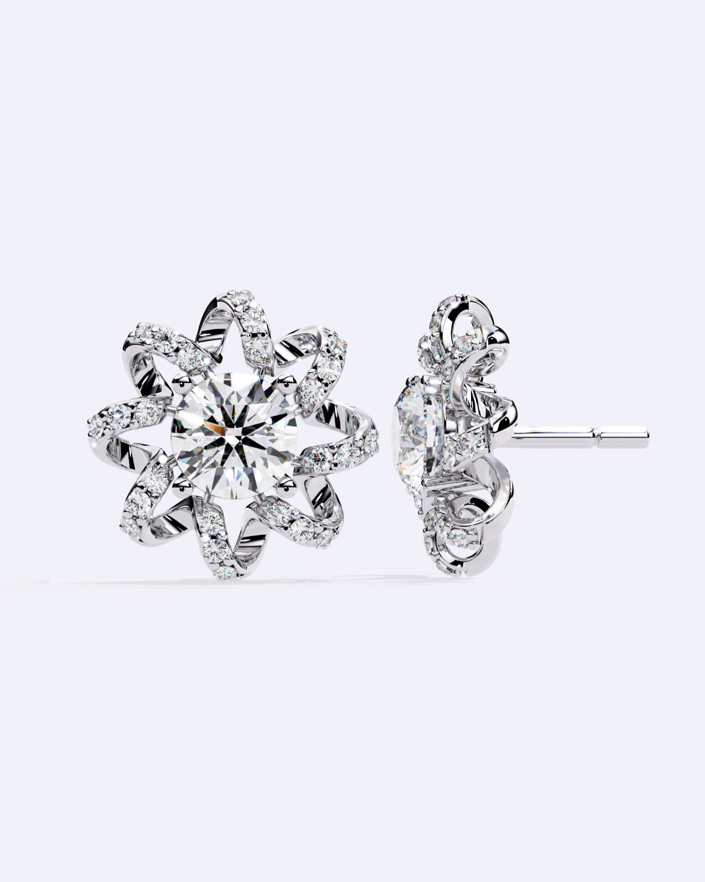 Twisted Star Solitaire Studs