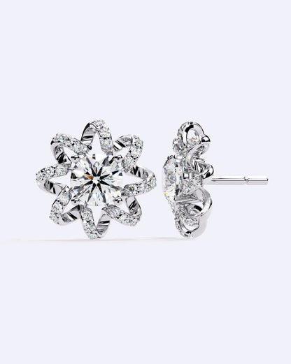 Twisted Star Solitaire Studs