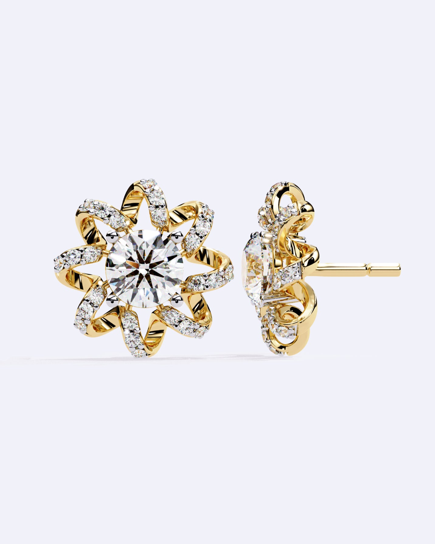 Twisted Star Solitaire Studs