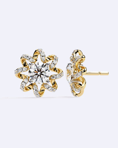 Twisted Star Solitaire Studs