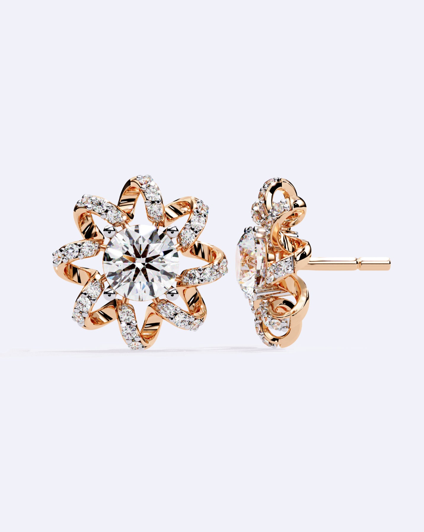 Twisted Star Solitaire Studs