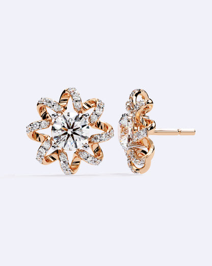 Twisted Star Solitaire Studs