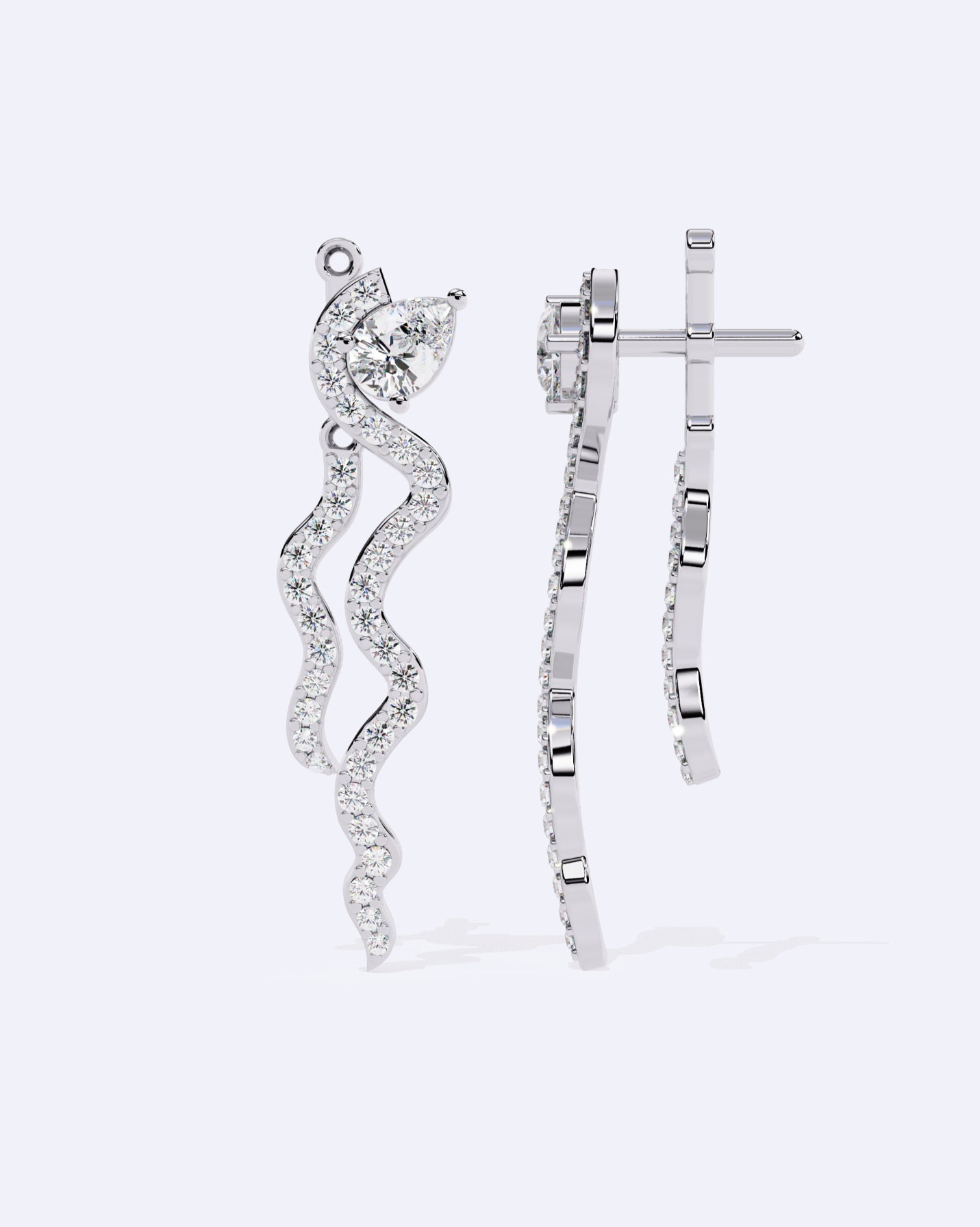 Linear Diamond Ribbon Hoops