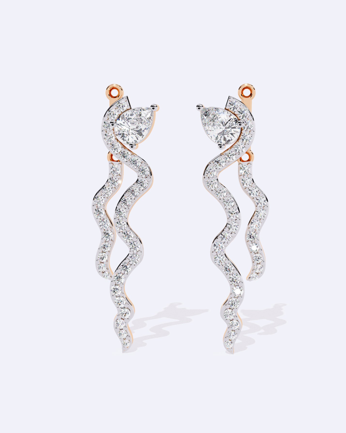 Linear Diamond Ribbon Hoops