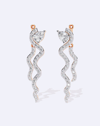 Linear Diamond Ribbon Hoops