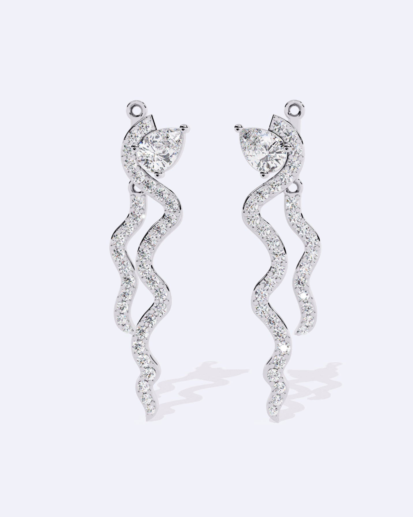 Linear Diamond Ribbon Hoops