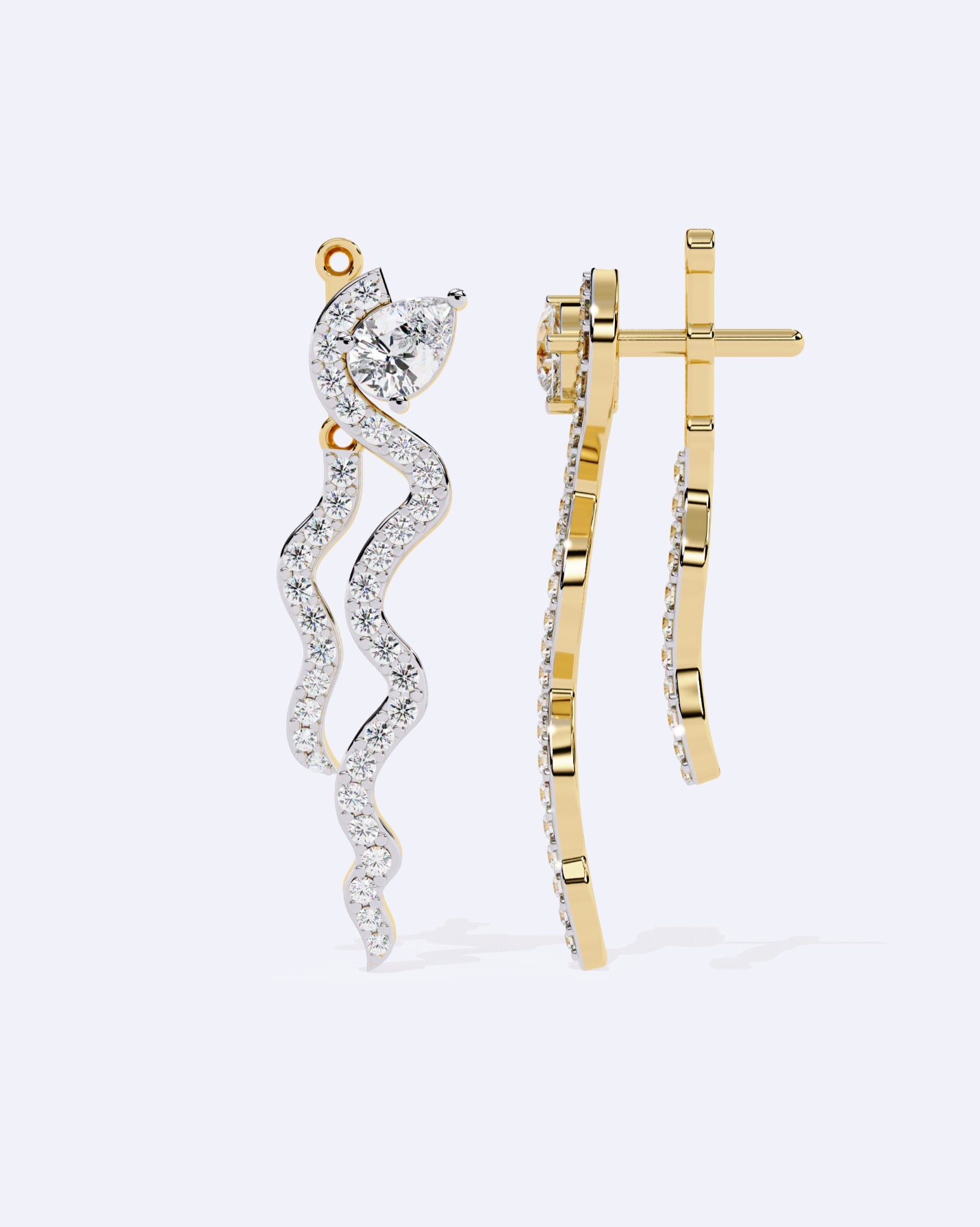 Linear Diamond Ribbon Hoops