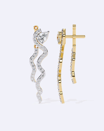 Linear Diamond Ribbon Hoops