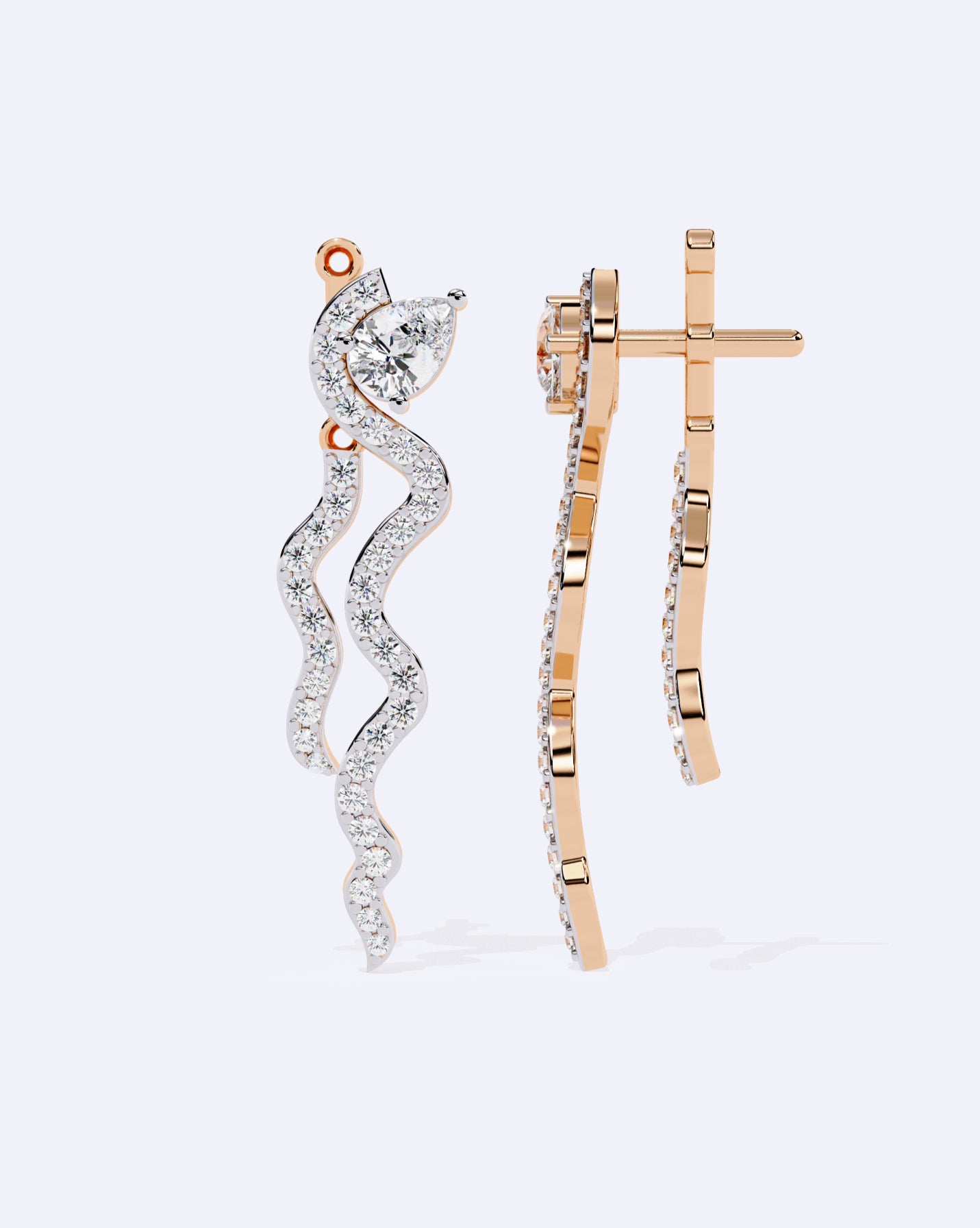 Linear Diamond Ribbon Hoops