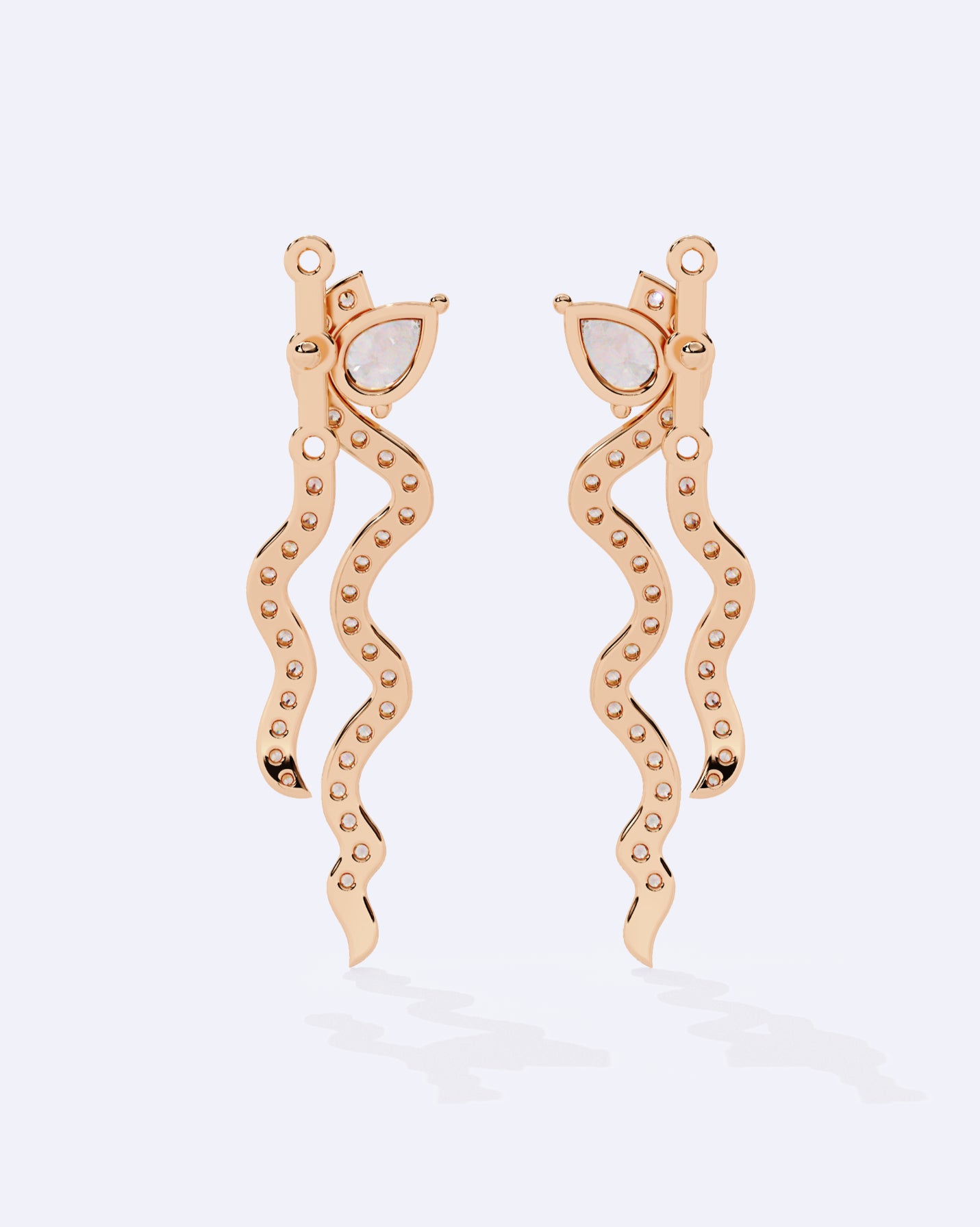 Linear Diamond Ribbon Hoops