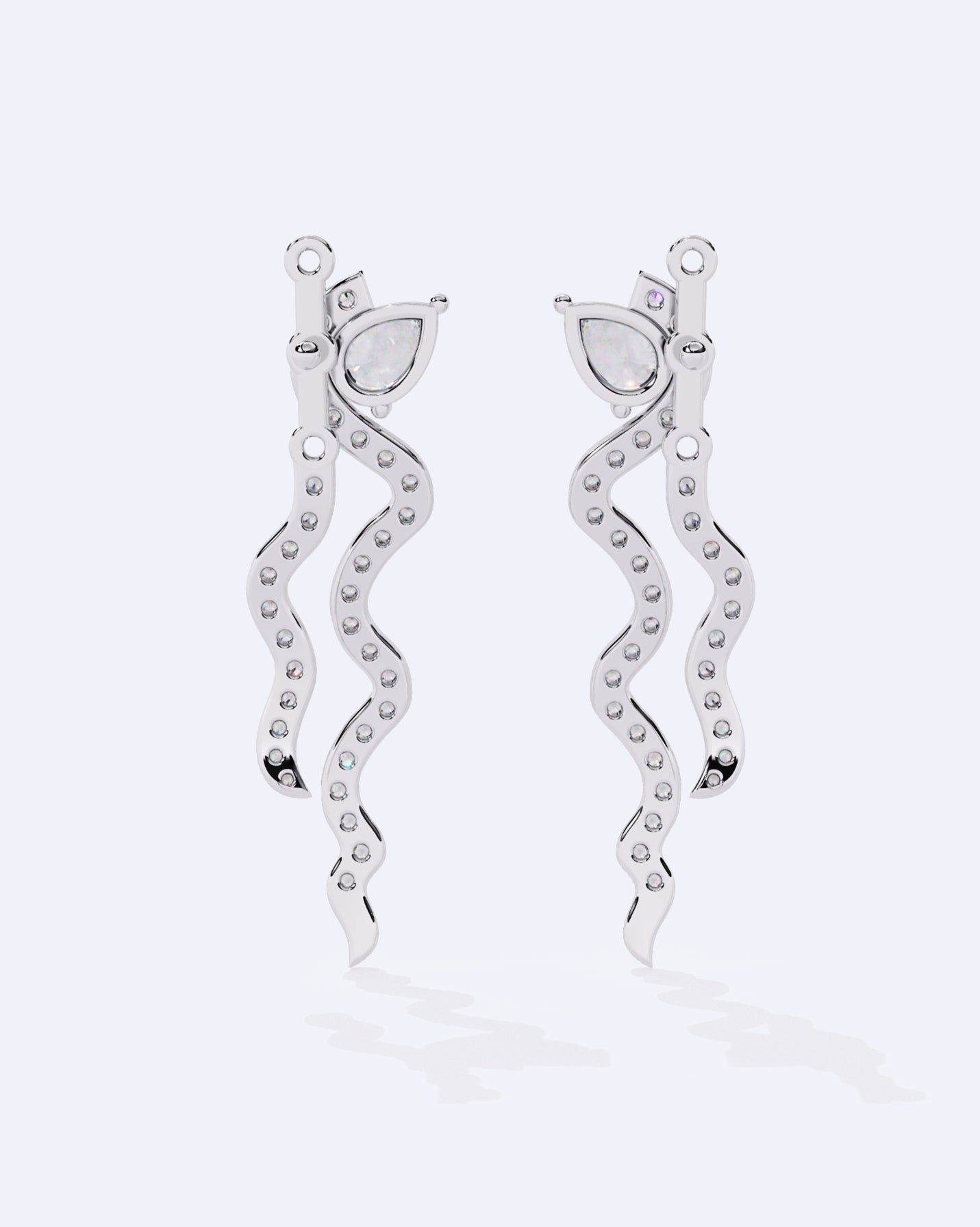 Linear Diamond Ribbon Hoops