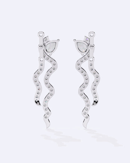 Linear Diamond Ribbon Hoops