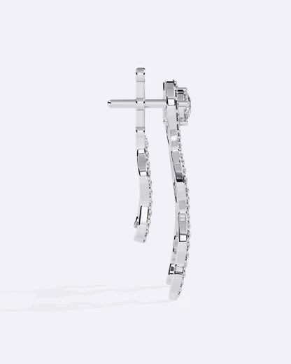 Linear Diamond Ribbon Hoops