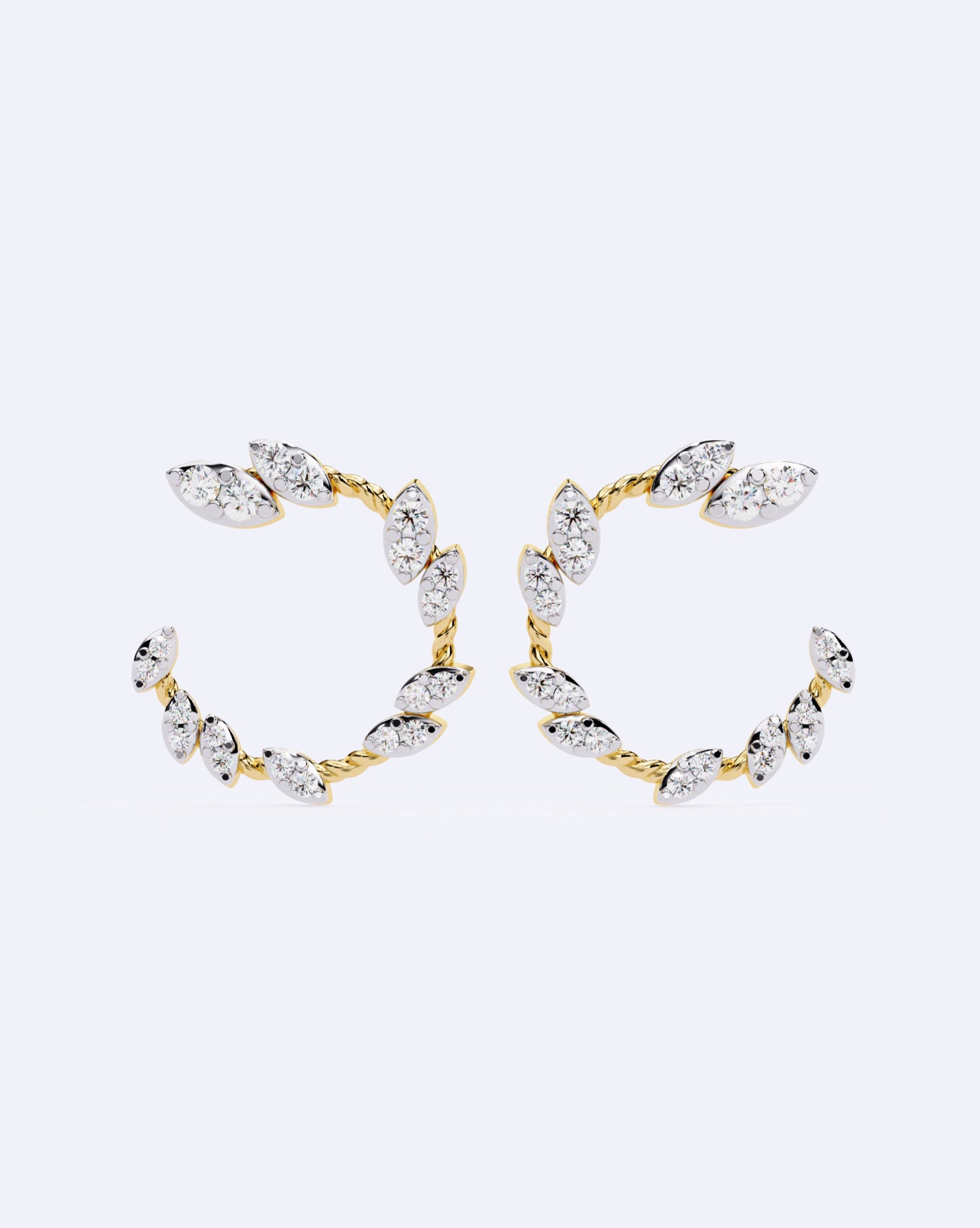 Crescent Line Sparkle Studs