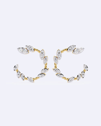 Crescent Line Sparkle Studs