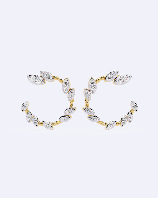 Crescent Line Sparkle Studs