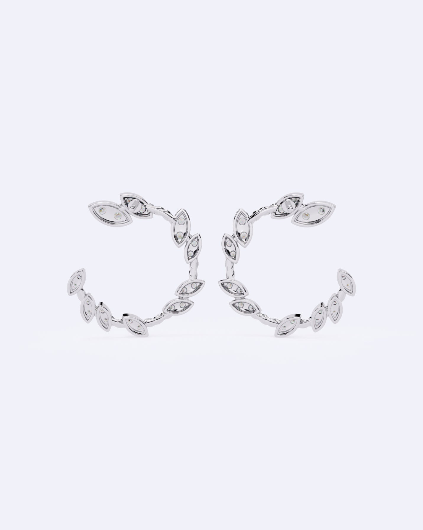 Crescent Line Sparkle Studs