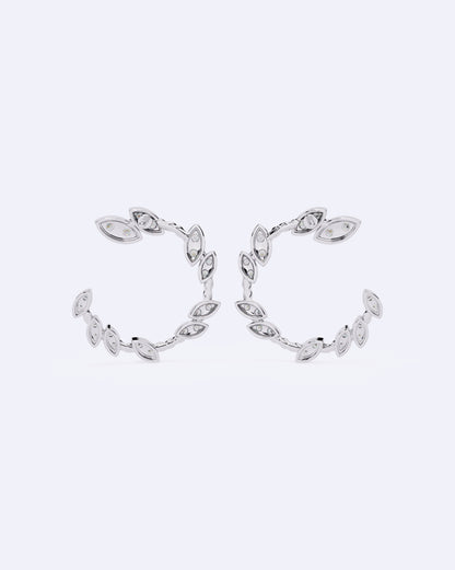Crescent Line Sparkle Studs