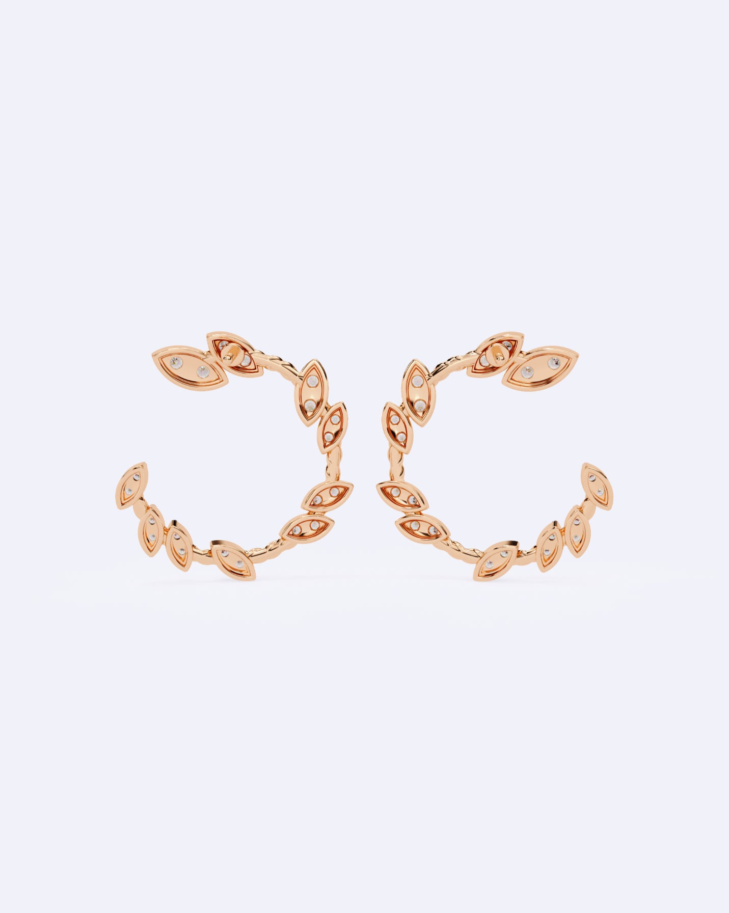 Crescent Line Sparkle Studs
