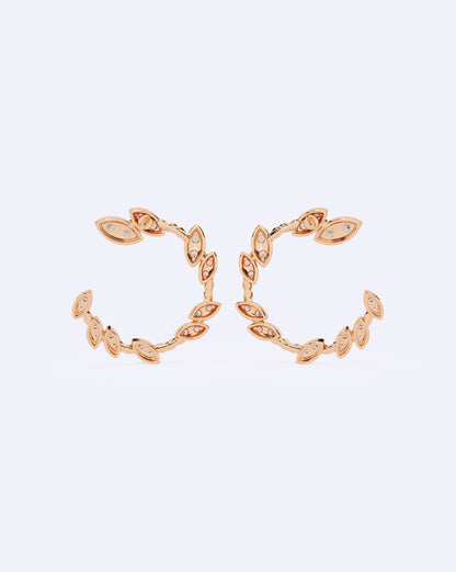 Crescent Line Sparkle Studs