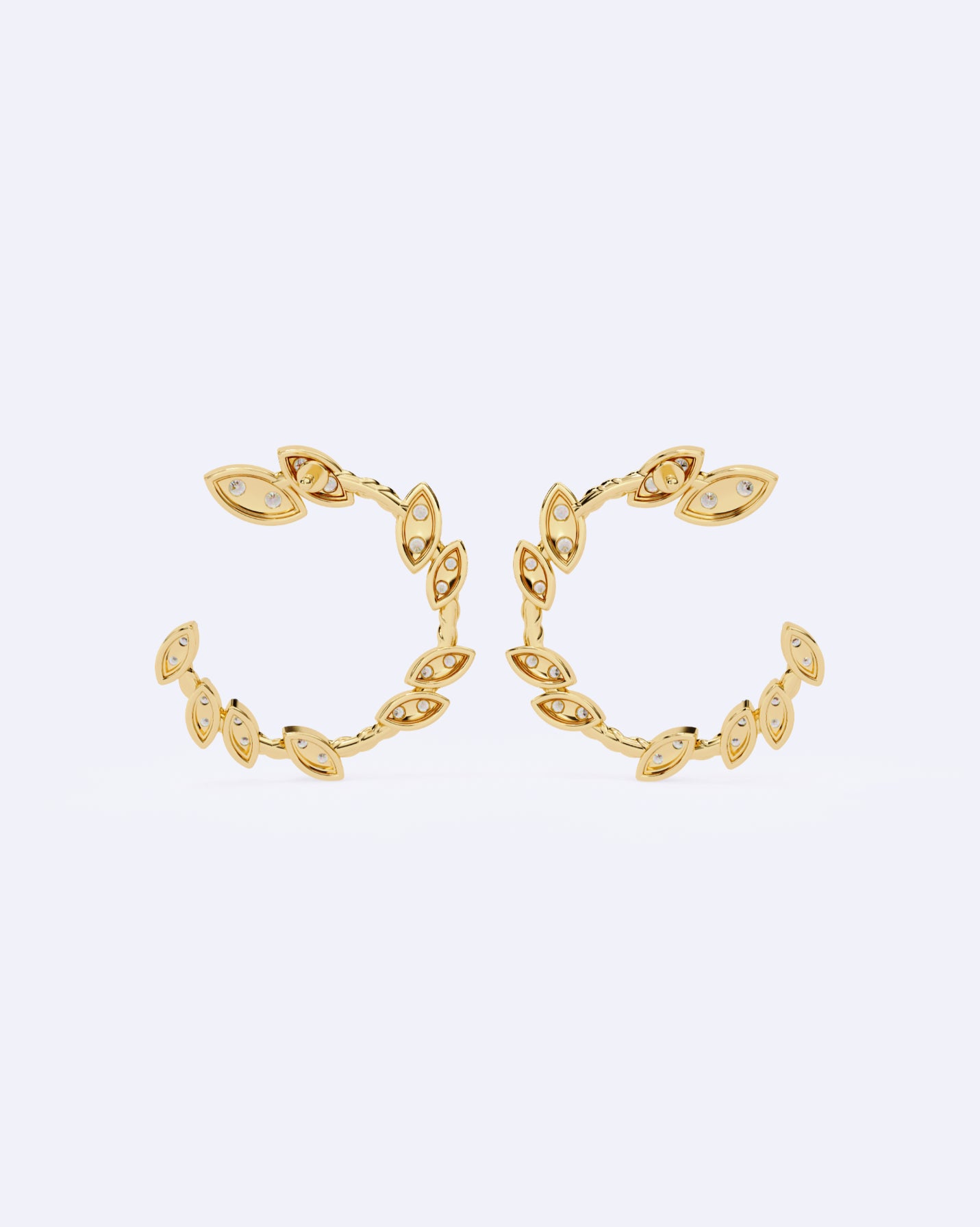 Crescent Line Sparkle Studs