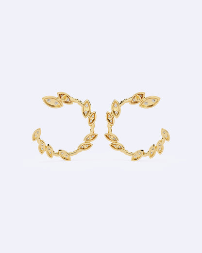 Crescent Line Sparkle Studs