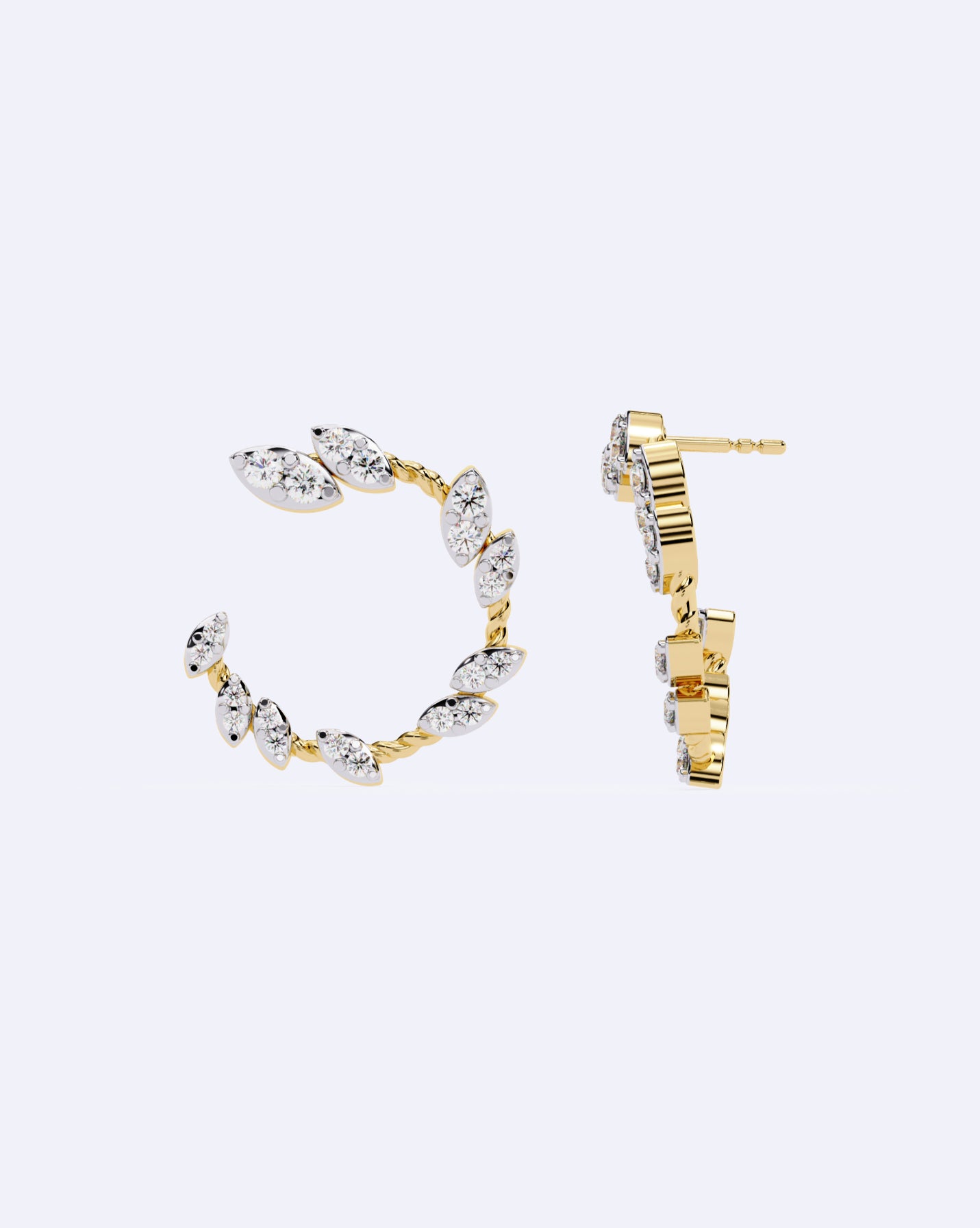 Crescent Line Sparkle Studs