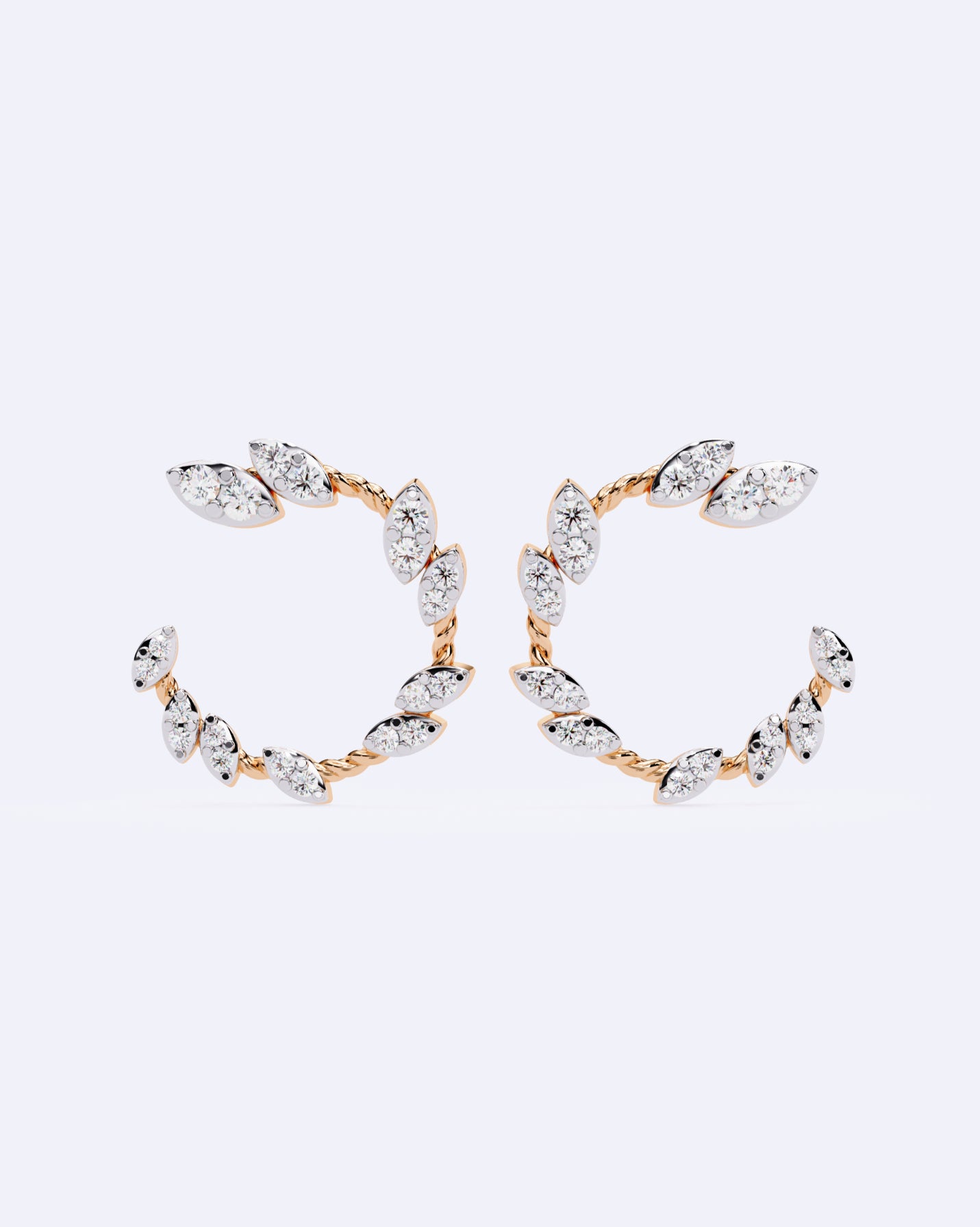 Crescent Line Sparkle Studs