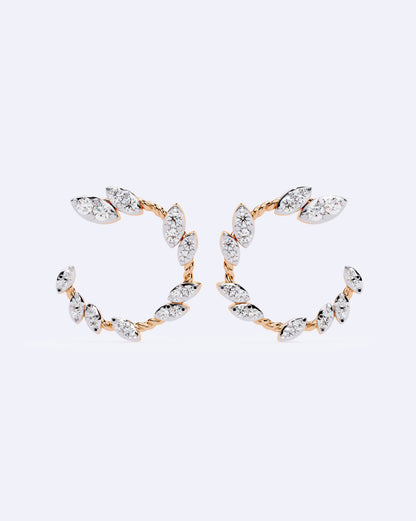 Crescent Line Sparkle Studs