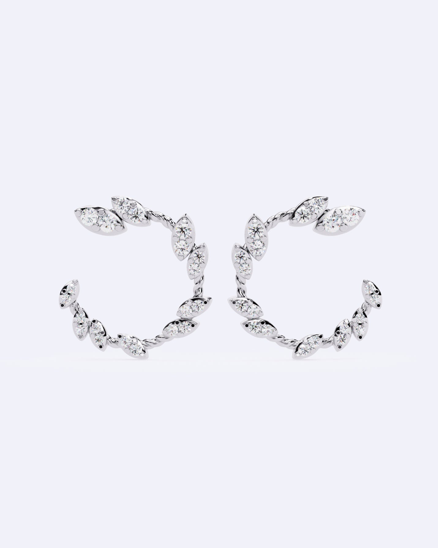 Crescent Line Sparkle Studs