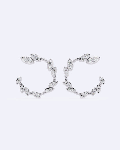 Crescent Line Sparkle Studs