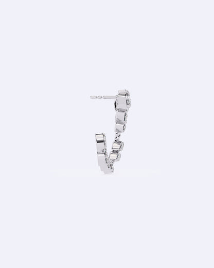 Crescent Line Sparkle Studs