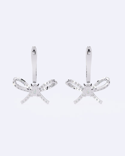 Elegant Diamond Bow Dangles