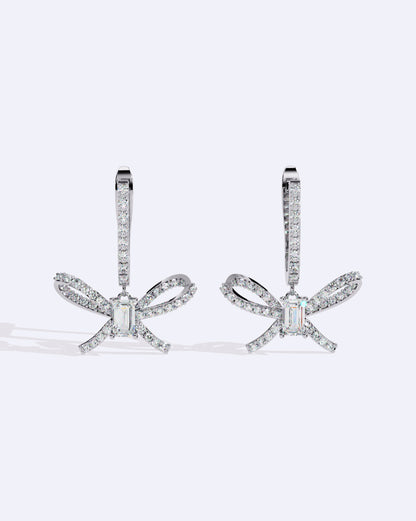 Elegant Diamond Bow Dangles