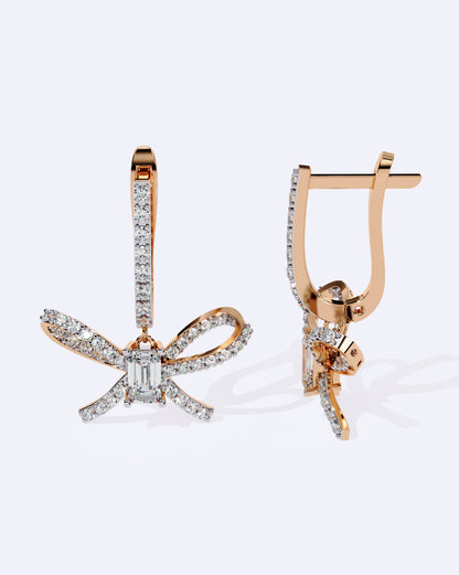 Elegant Diamond Bow Dangles